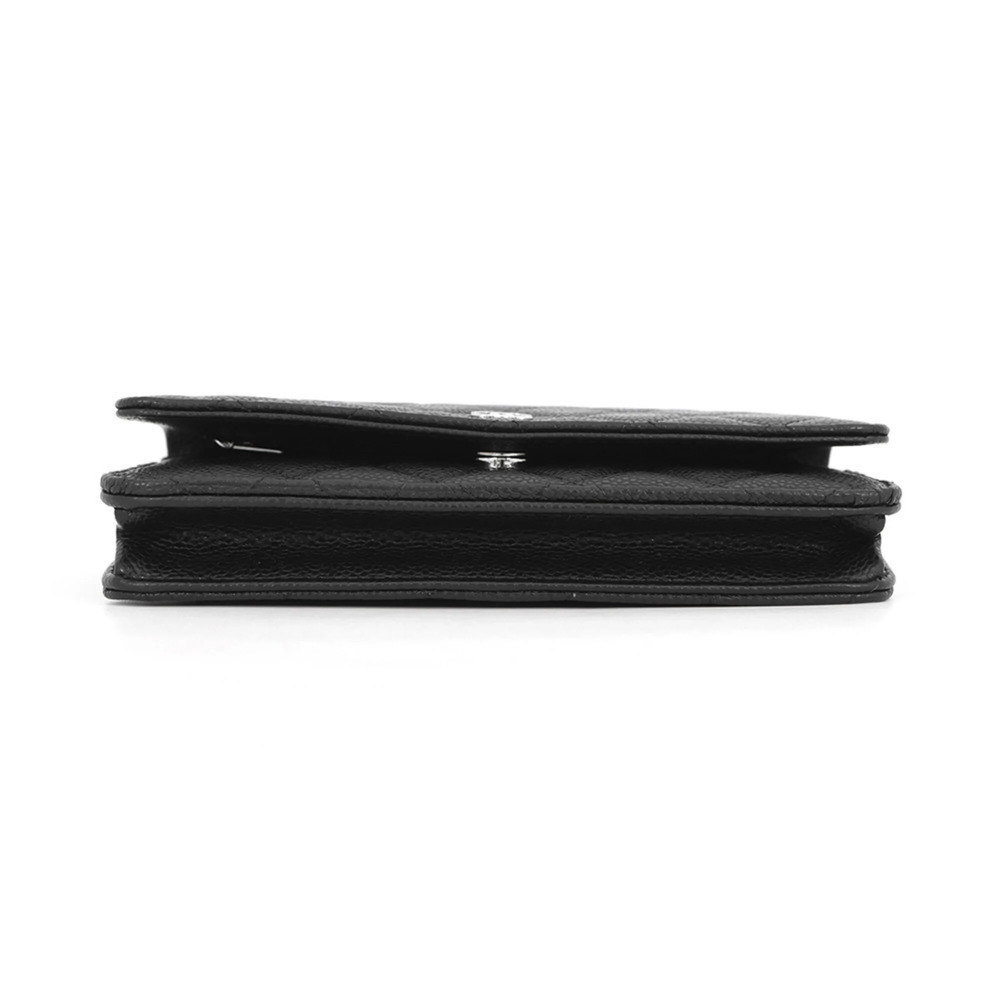 CHANEL Black Caviar Leather Logo Wallet - Picture 3 of 12